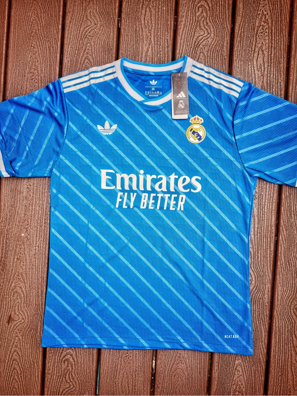 adidas Real Madrid Blue Training Jersey with White Accents